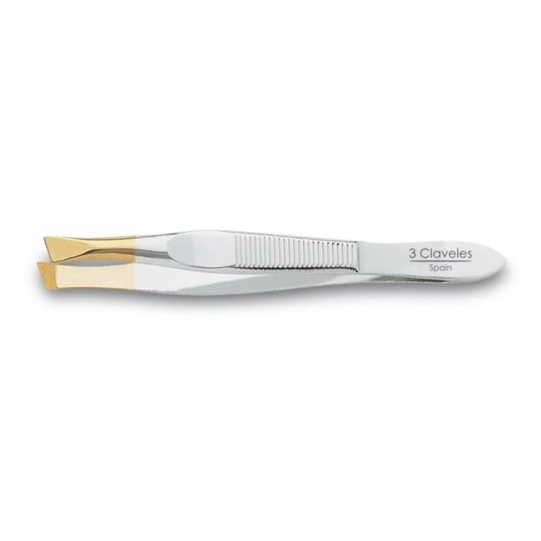 Tres claveles Pinza Depilar Sesgada 8 cm.