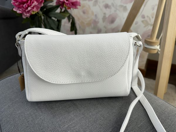 Bolso bandolera piel blanco