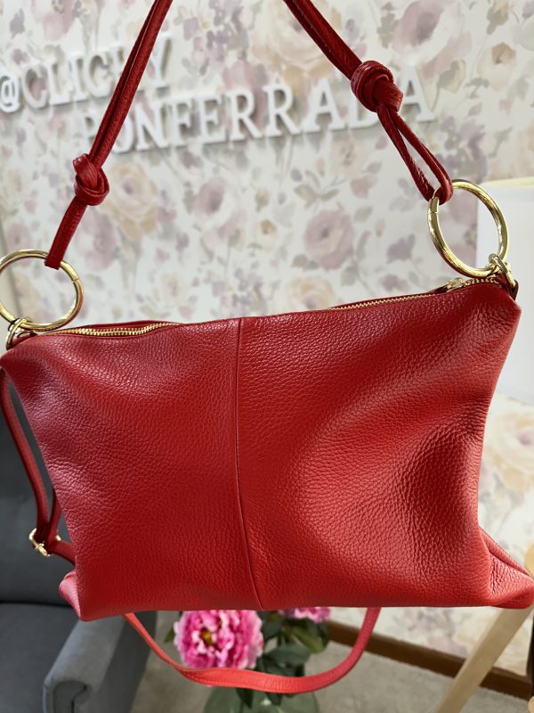 Bolso mano y bandolera rojo