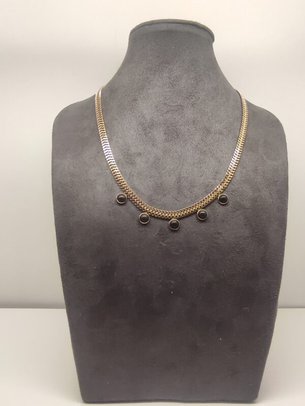 Collar acero con piedras naturales