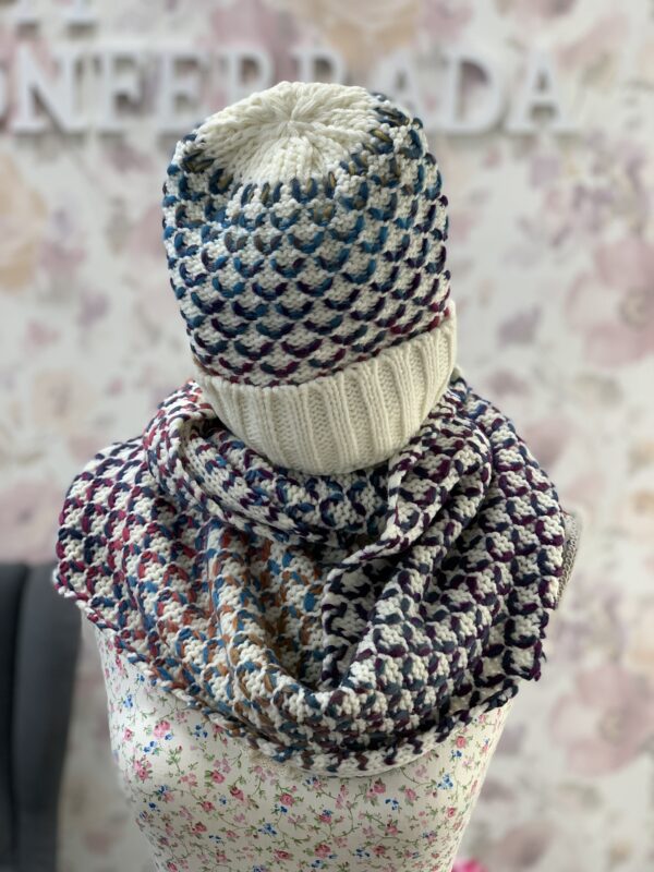 DONATZELLI gorro y cuello conjunto multicolor